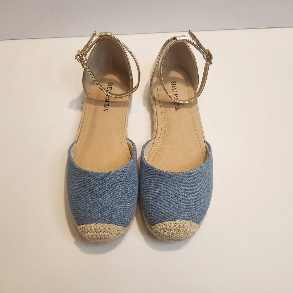 Steve Madden Blue and Cream Espadrilles